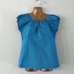 Blue Polka Dot Blouse